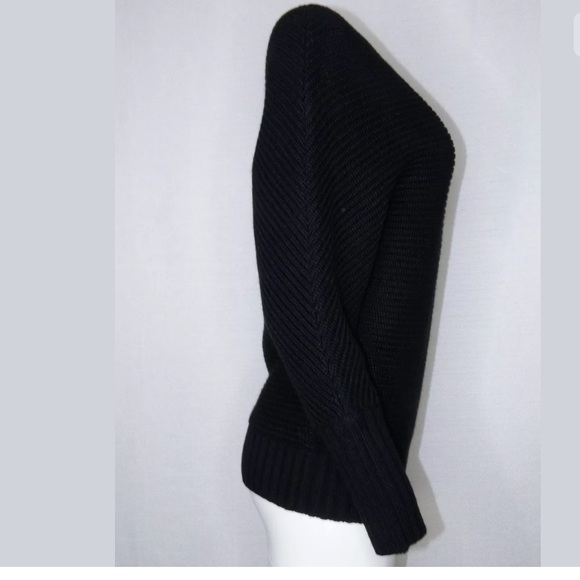 Bebe Black Knit Sweater S Dolman Boat Neck. Some pilling but good condition. - Picture 2 of 6